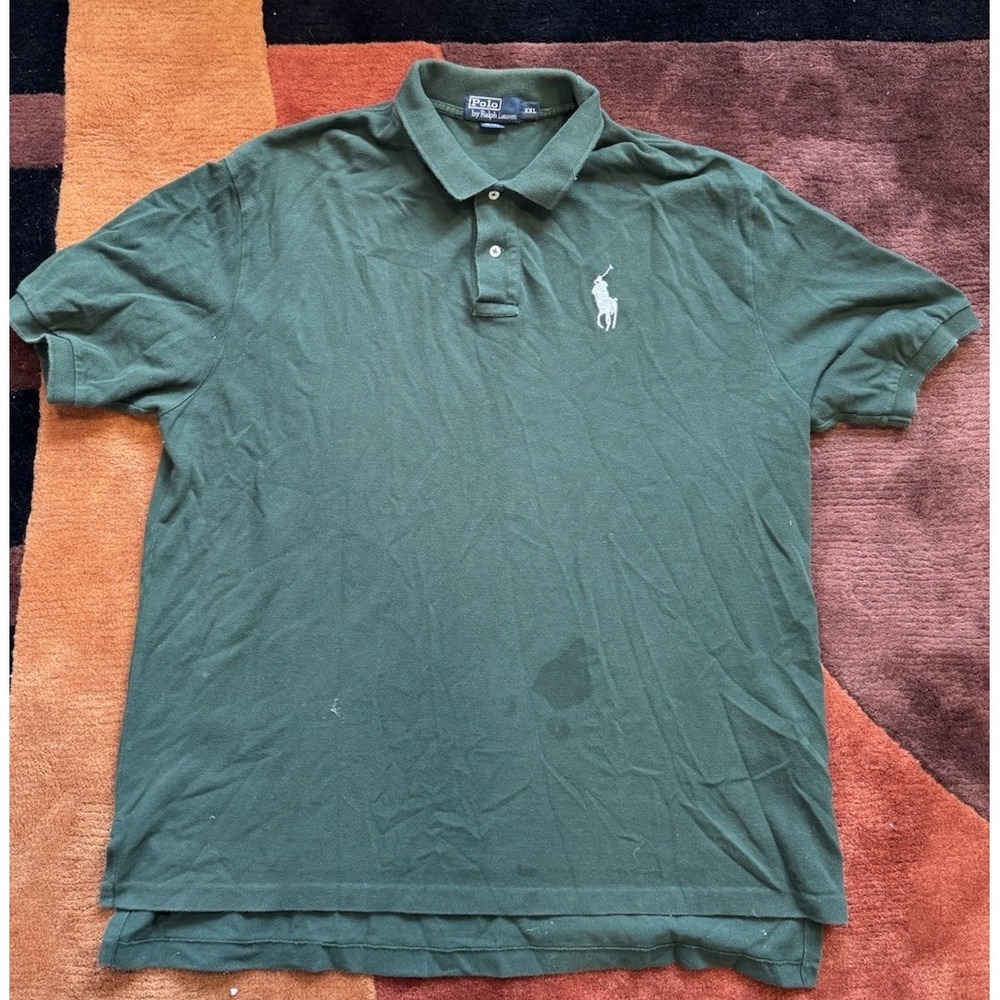 Polo‎ Ralph Lauren Men's Green Custom Slim Fit Big Pony Polo Shirt XXL
